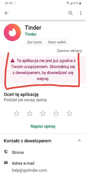 dlaczego nie mogę pobrać tindera|Tinder nie działa